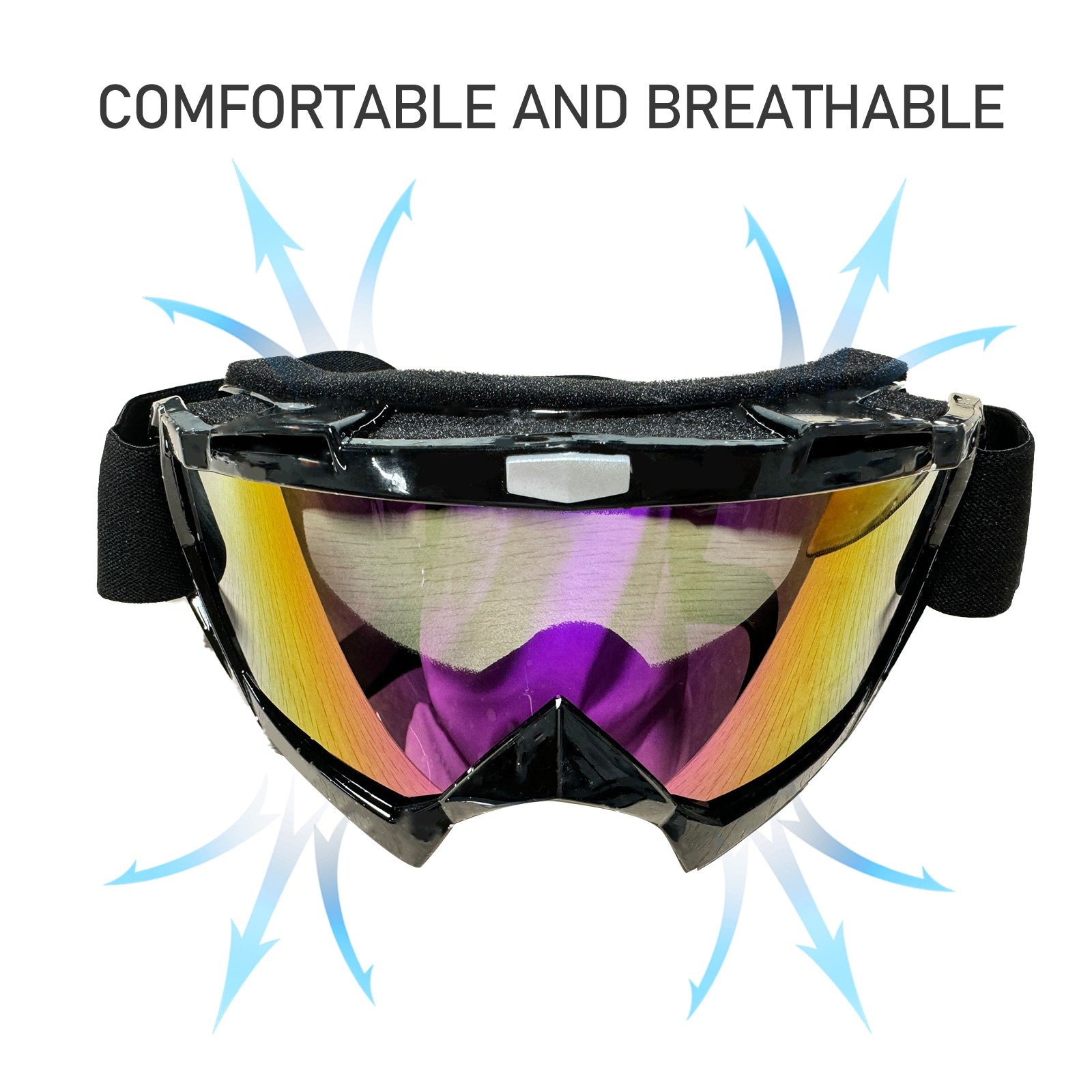 Gants de moto Fit sur les lunettes Dirt vélo Ski Anti-Fog Shatterproof UV400