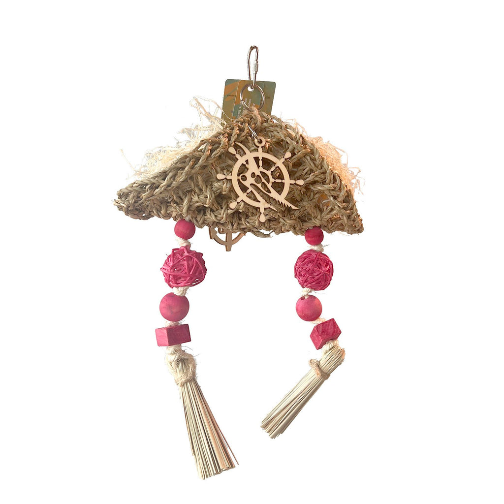 Parakeet Toys Adventure Series Pirate Hat Jouet d'oiseau fait main Jouet de perroquet pour l'alimentation