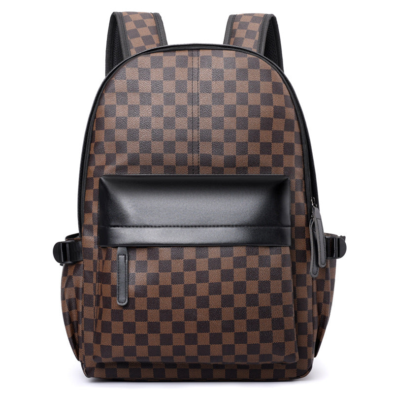 Tendances d'affaires vérifié sac à dos Tout-appariement Casual