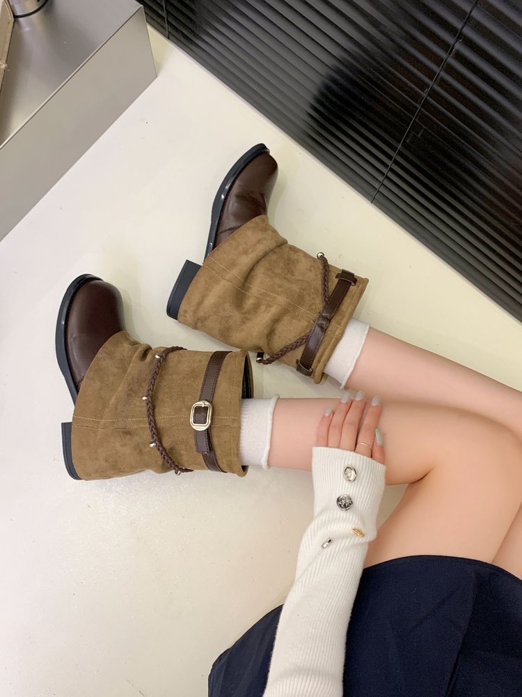 Ceinture de ceinture retro tissée pour femmes Buckle Slouchy Bottes