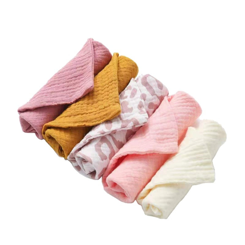 Serviette pour bébé en coton uni de 5 pièces
