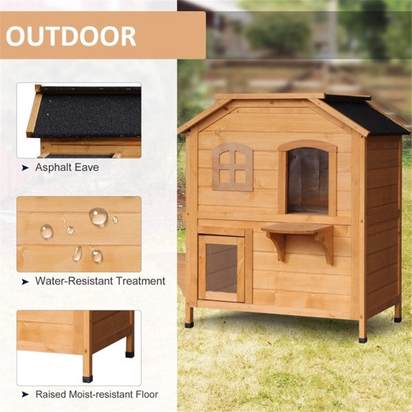 Wooden cat house
