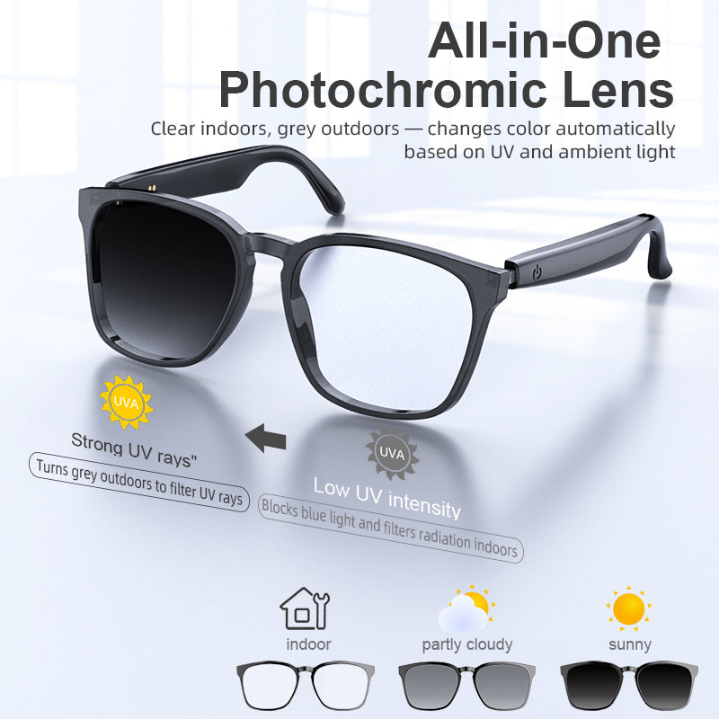 Ai Traduction Smart Glass Photochromique Bluetooth sans fil