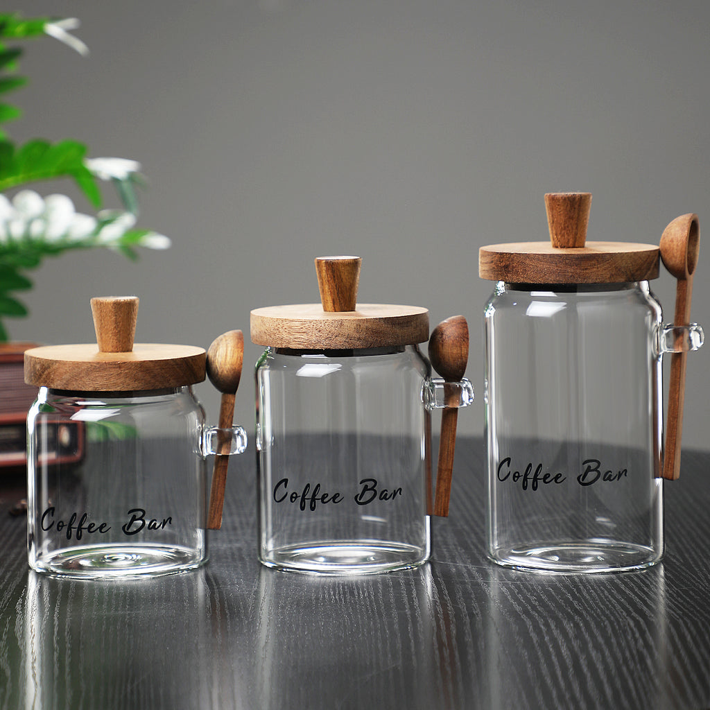 1 Pcs 25 Pots de café en verre OZ avec cuillères