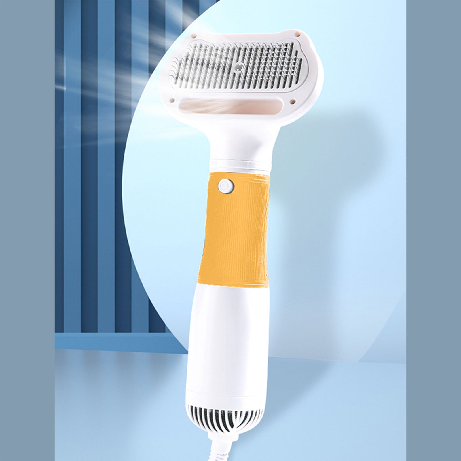 Sèche-cheveux pour animaux de compagnie avec brosse slicker faible bruit 600W 3 température réglable 3 en 1
