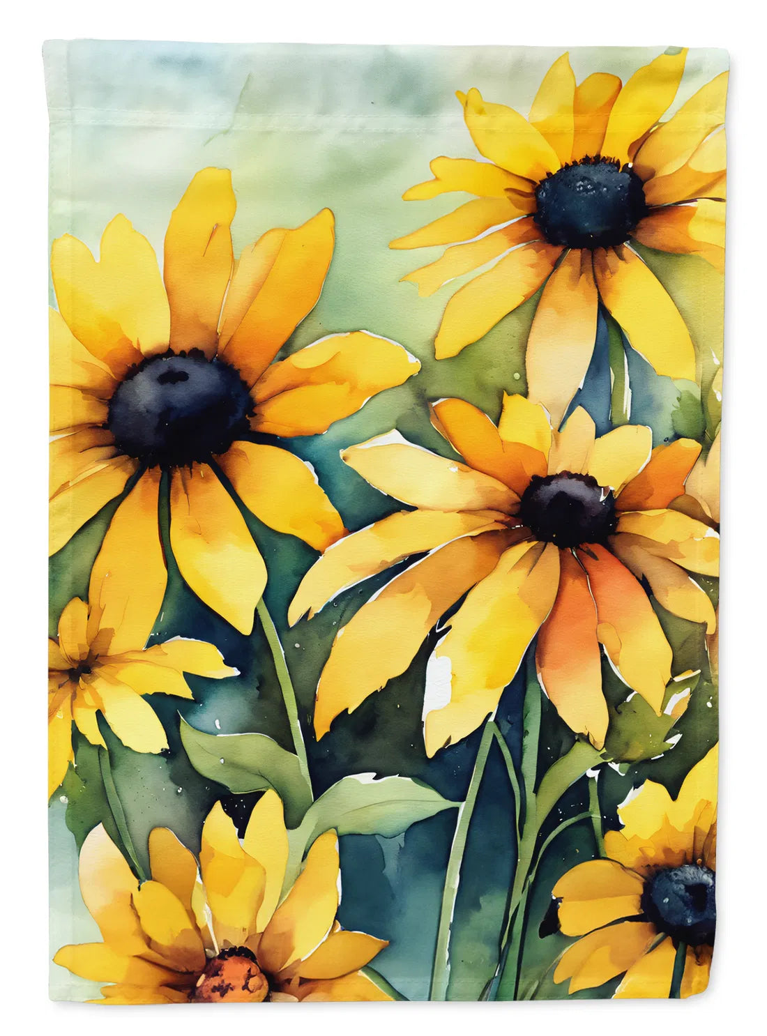 Maryland Black-Eyed Susans en Aquarelle Drapeau de la maison Grand Porc Manches Pole décoratif Out