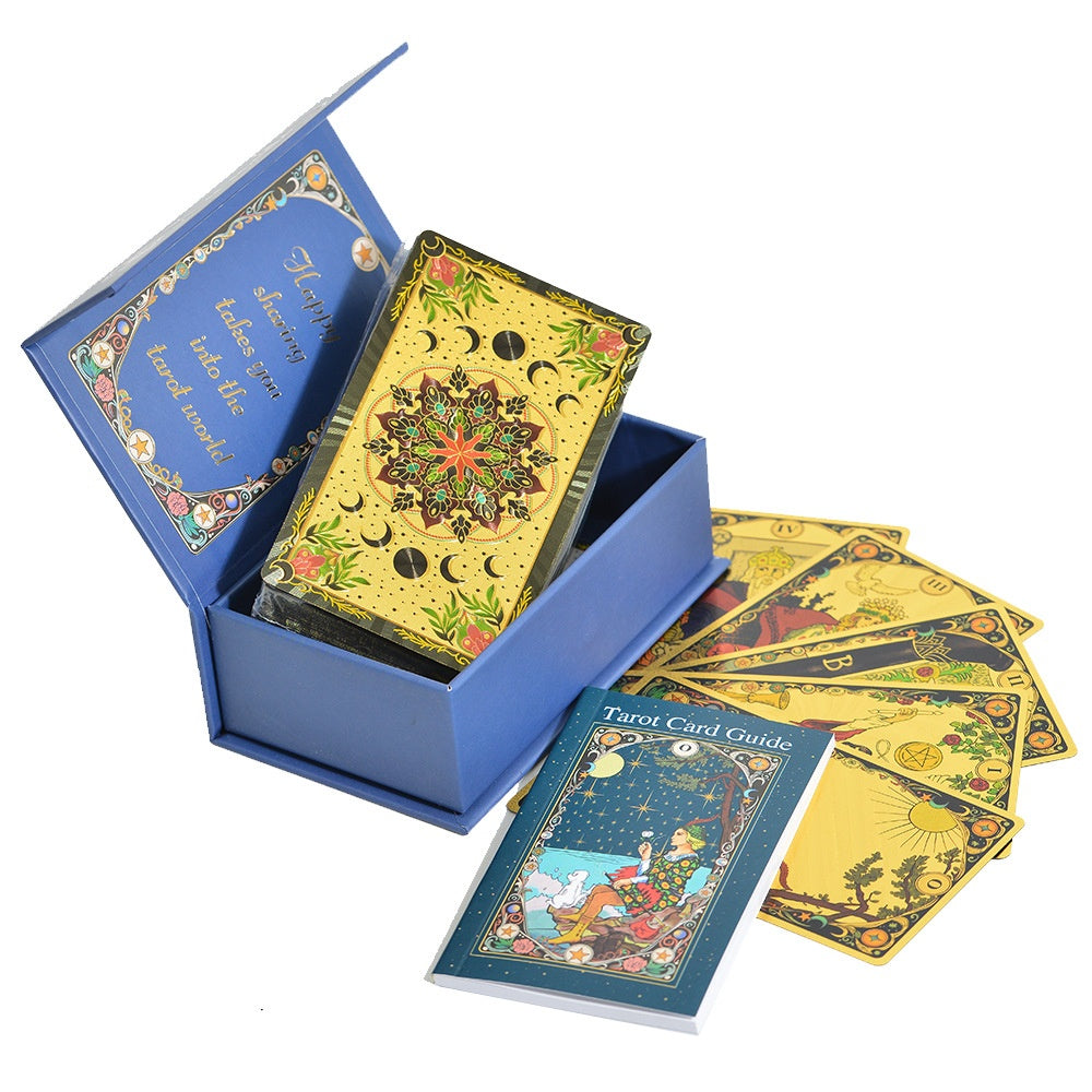 Cartes de Tarot en plastique 78 cartes Classic Rider-Waite Deck Gold Foil Stamping Imperméable