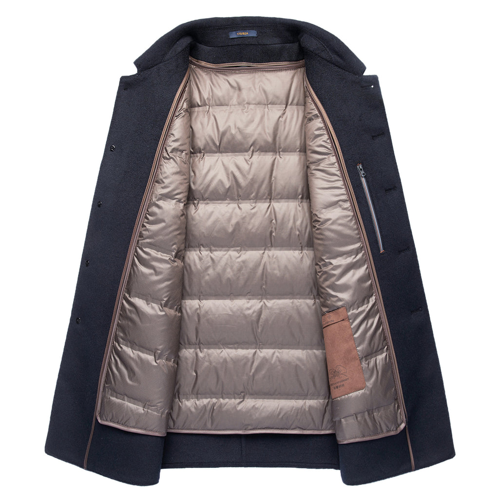 Manteau de laine double face pour hommes d'âge moyen