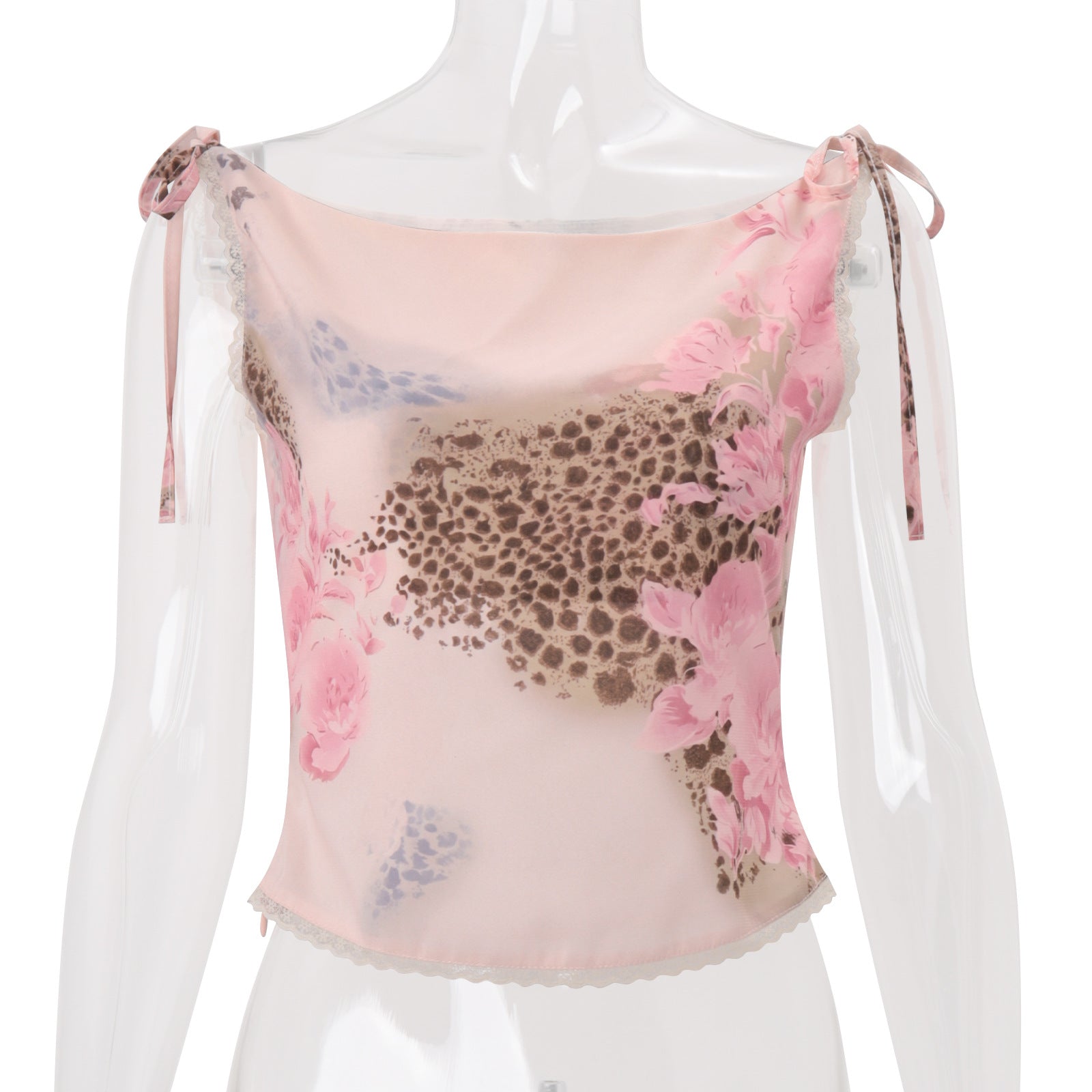 Femmes Retro imprimé sans manches Slim-fit Vest