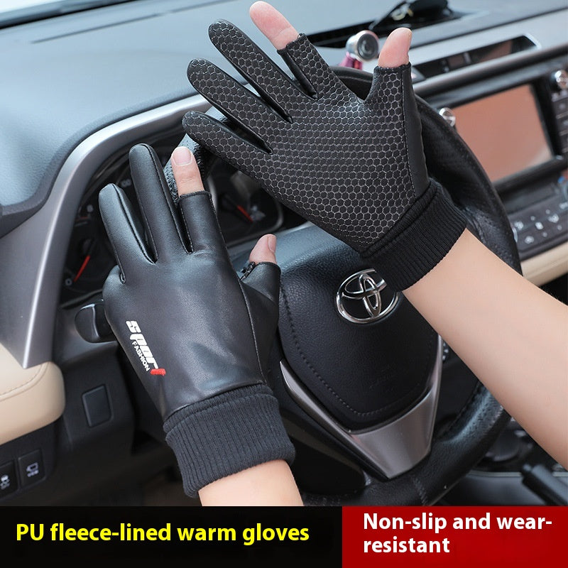Gants en cuir imperméables et antidérapants pour hommes