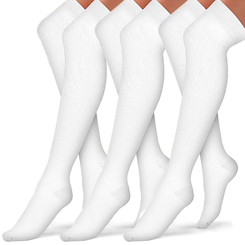 Longueur prolongée Chaussettes sur le genou Bas de compression athlétique Pied antidérapant haut G
