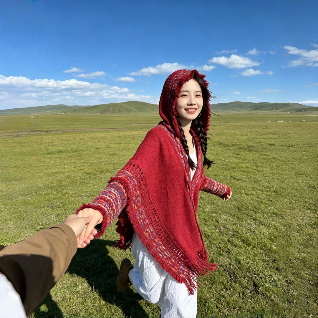 Automne hiver chaud et ethnique châle pour le voyage