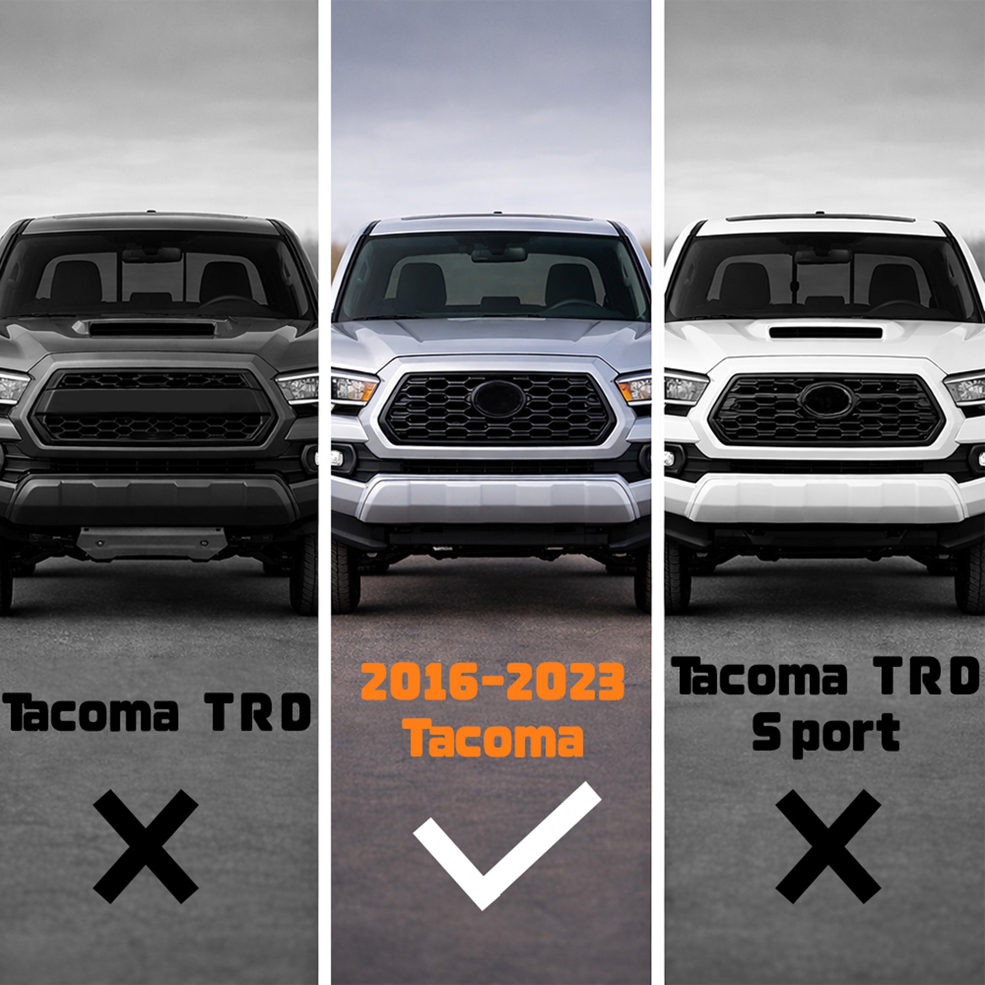 Coupe avant en acier pour Toyota Tacoma 2016-2023 (à l'exclusion de Tacoma TRD/Tacoma TRD Sport)