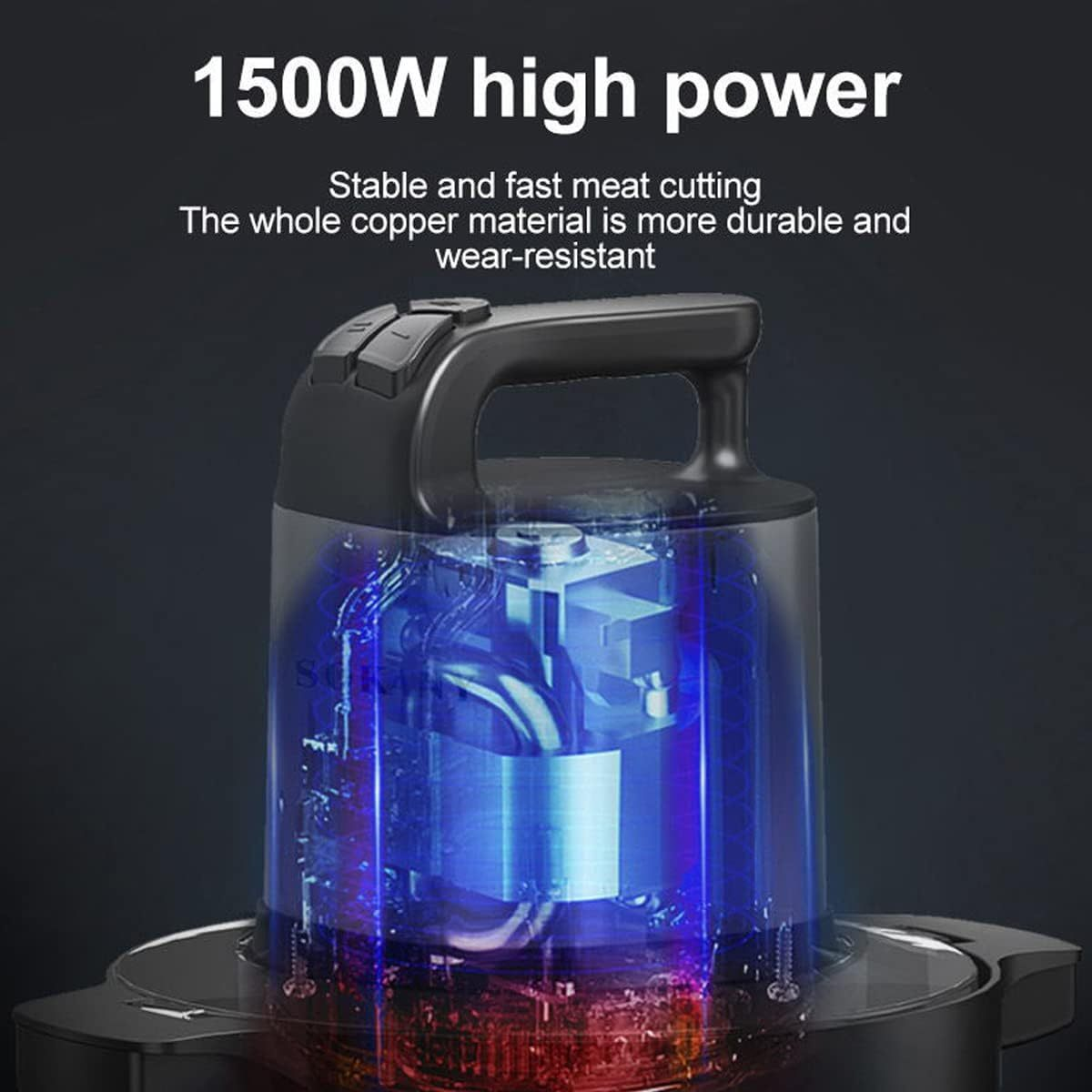 6.5L Grinder de viande électrique avec lame d'acier inoxydable puissant et chopper de processeur alimentaire