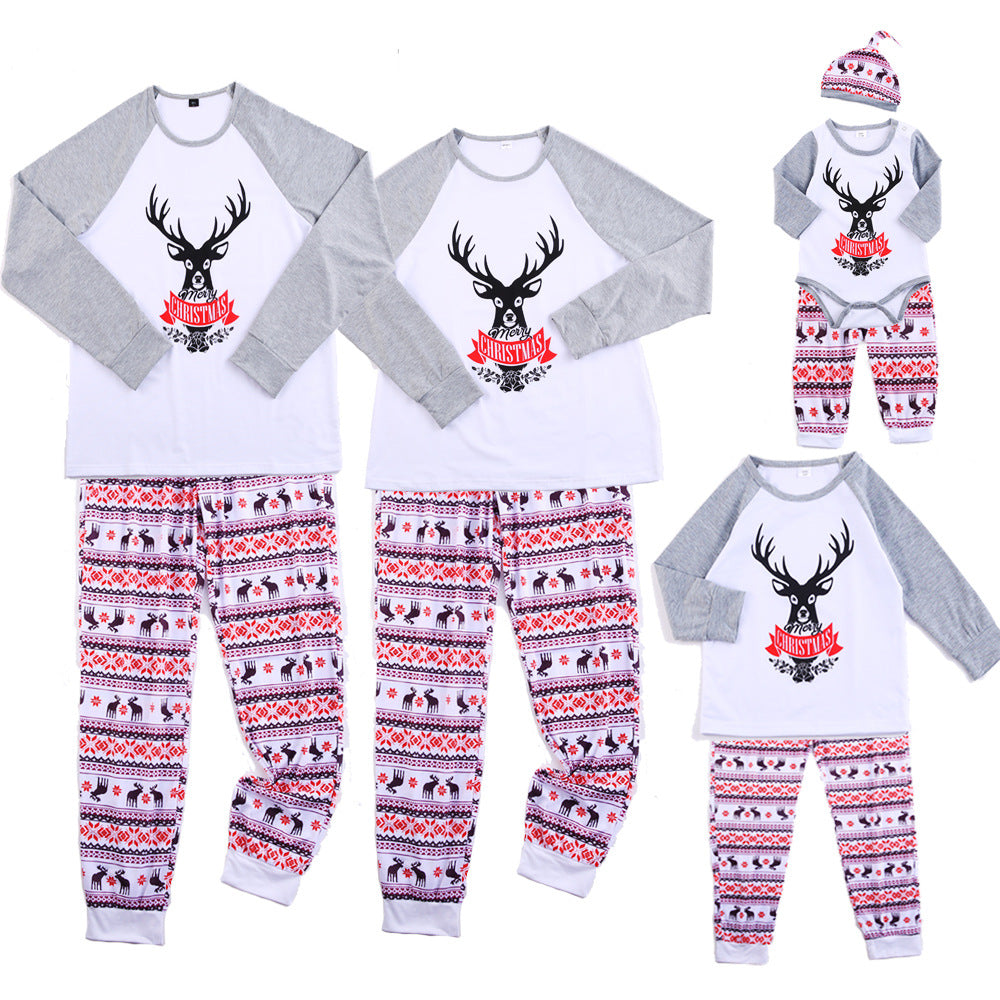European and American Fashion Print Family Pajama Set