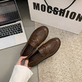 Mocassins plats en cuir doux noir pour femmes