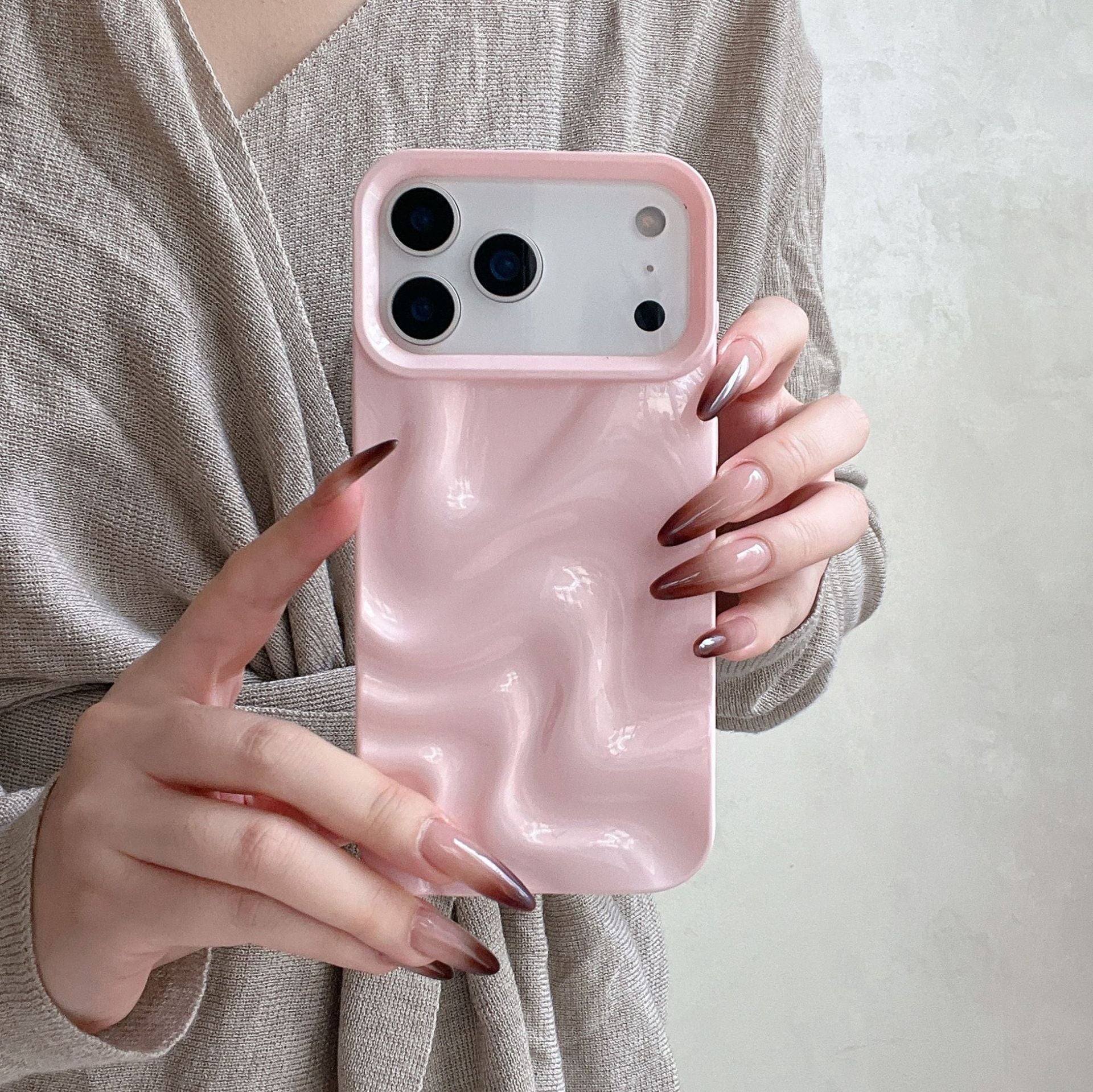 Style coréen Simple Ins en trois dimensions Ripple d'eau Soft Shell