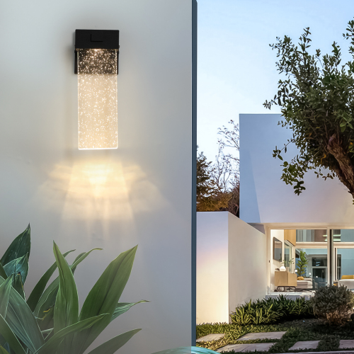 Extérieur étanche LED transparente lumière de mur en cristal prend en charge de nombreux types de paquets d'ampoule-2