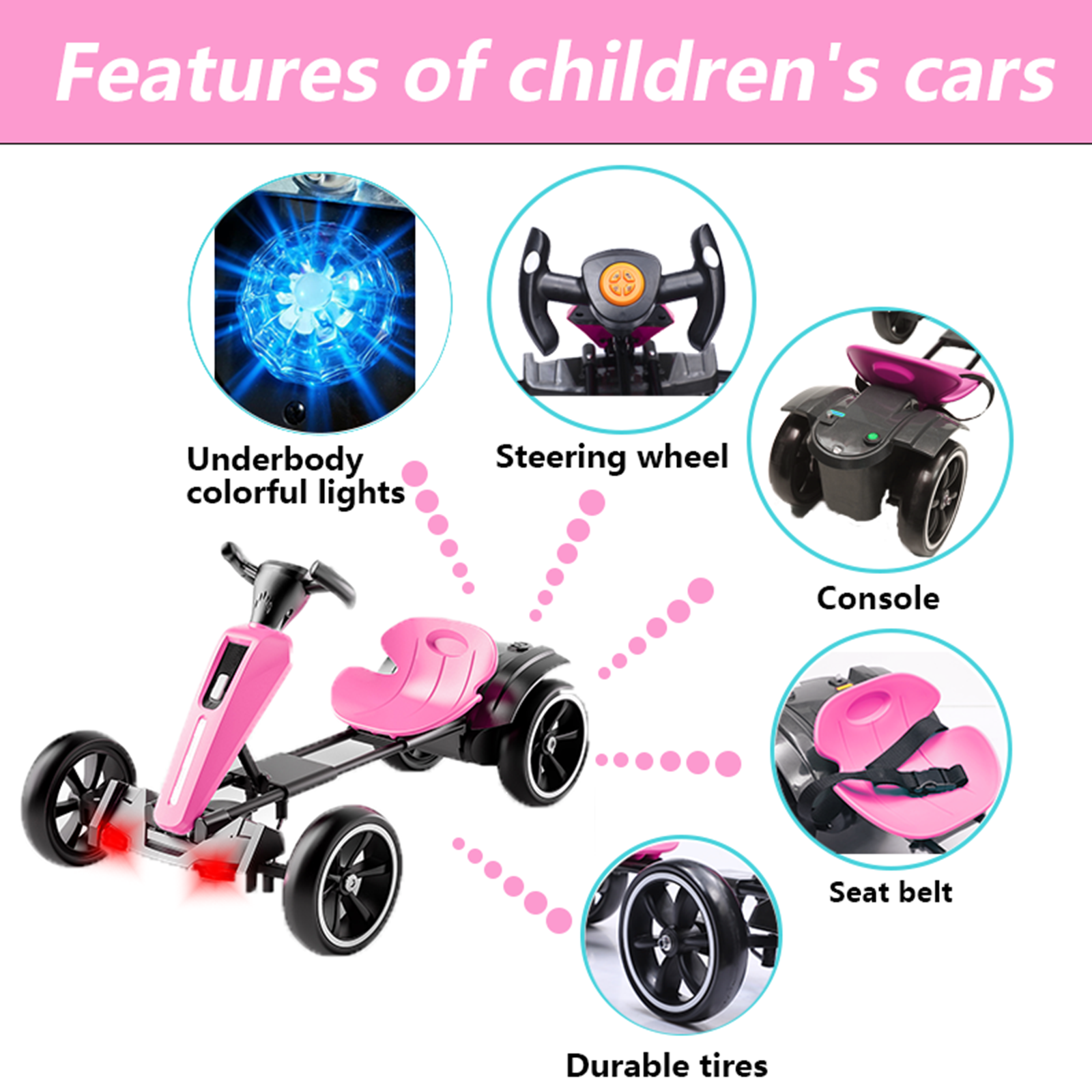 12V Pédale électrique pour enfants Go Kart
