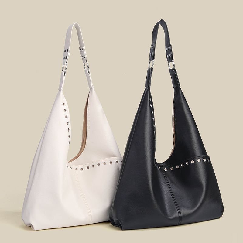 Rivet rétro sophistiqué Grand sac de rangement pour femmes