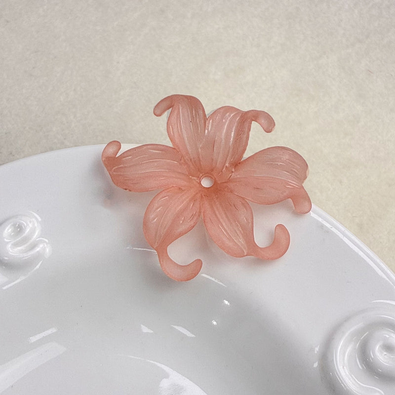 Matte Acrylic Curled Petal Iris Charms