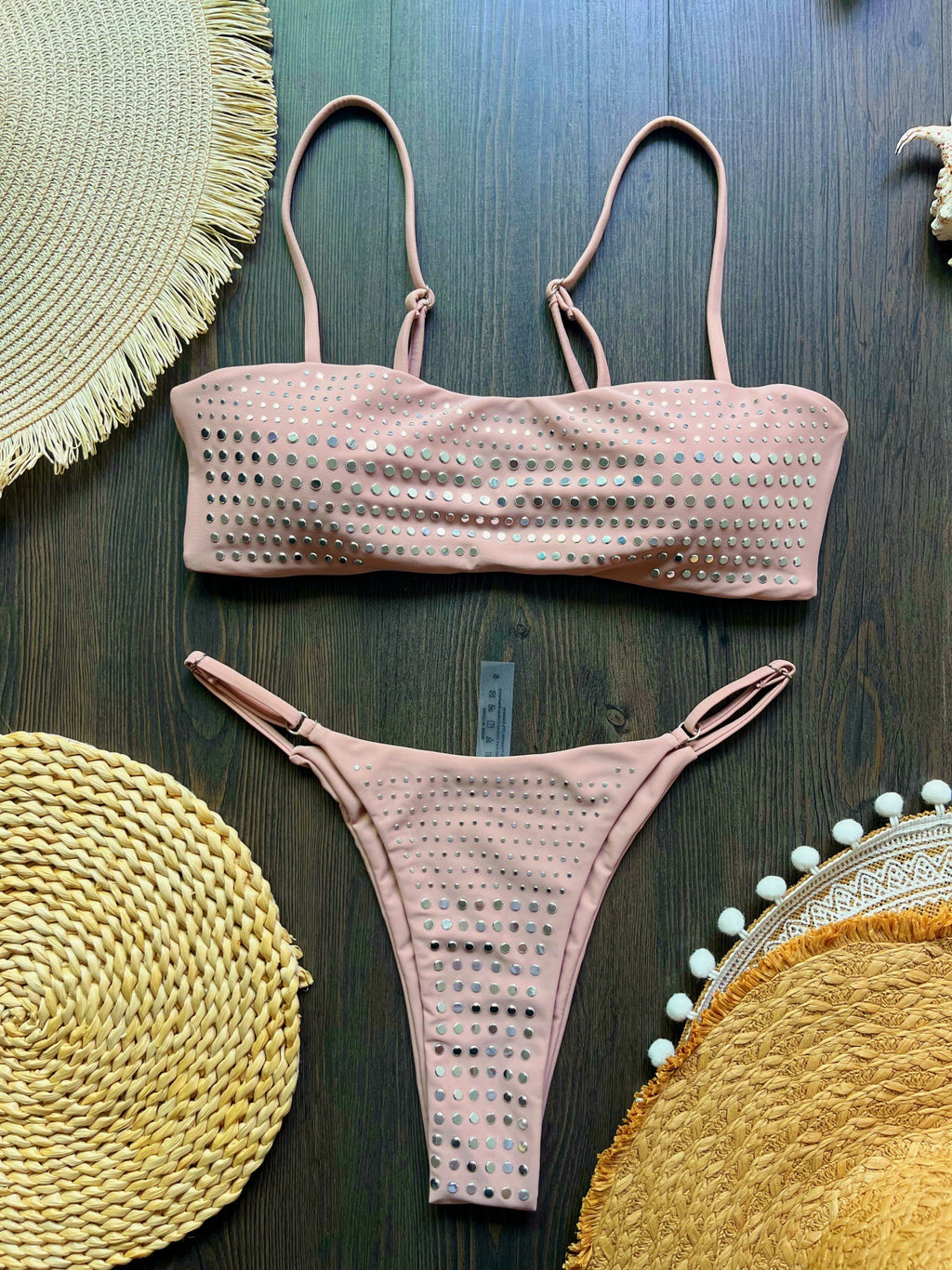 Best-seller Hot-Stone-Broded Sexy Femmes Maillot de bain deux pièces
