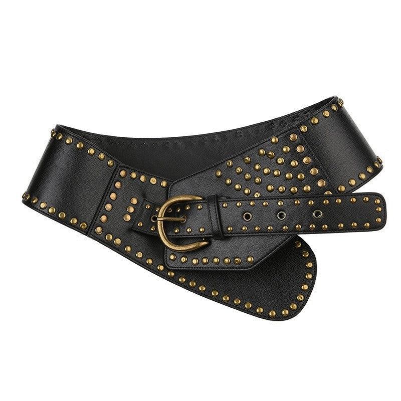 Rivet Punk large ceinture mode et polyvalent style vintage