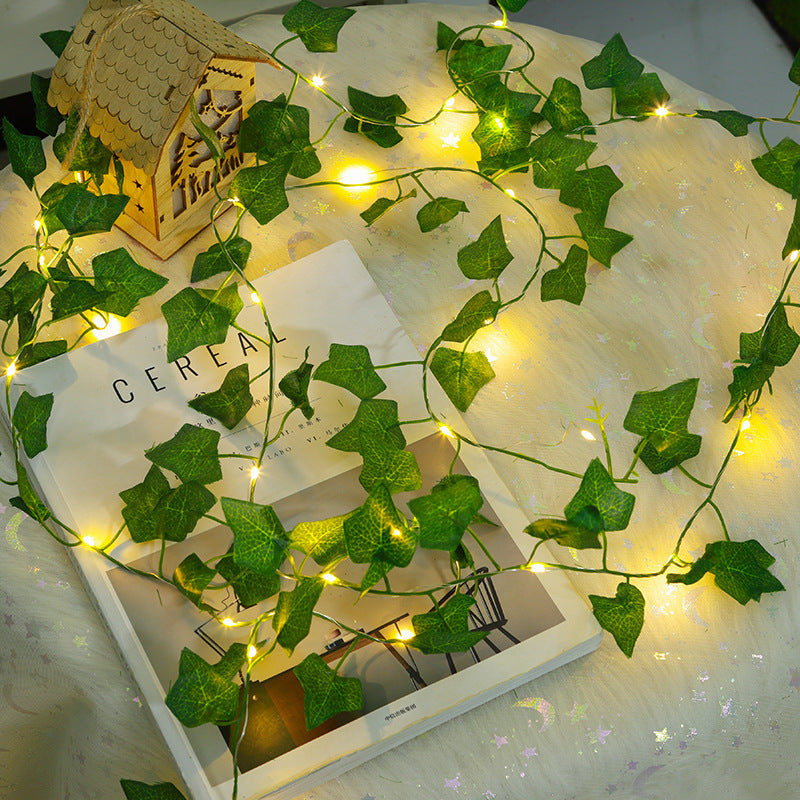 LED Green Leaf fil de cuivre chaîne d'éclairage intérieur décoration de chambre