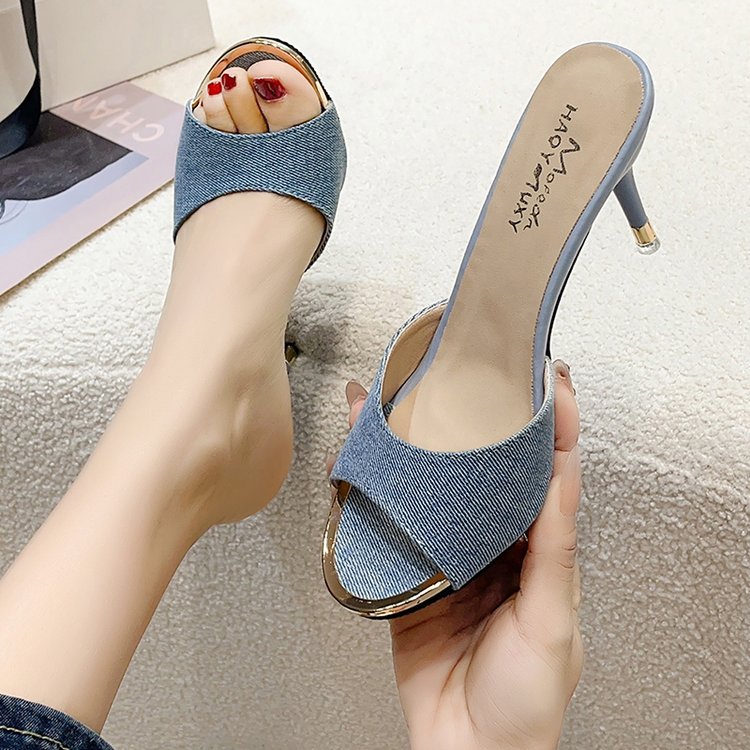 Sandales à talons hauts de gamme de style britannique avec Kick haut de gamme rétro