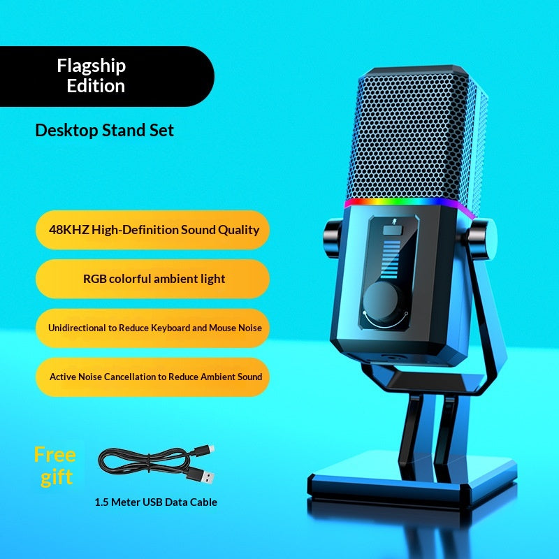 Microphone de bureau parance de bruit RVB