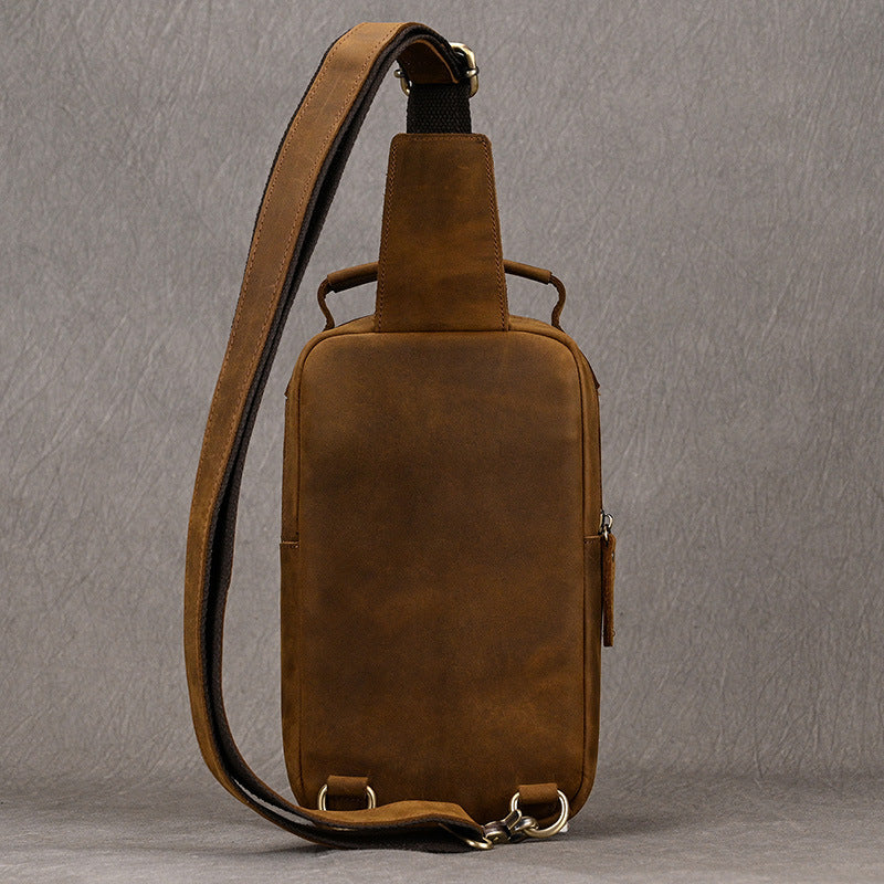 Sac d'épaule en cuir de vache pour homme