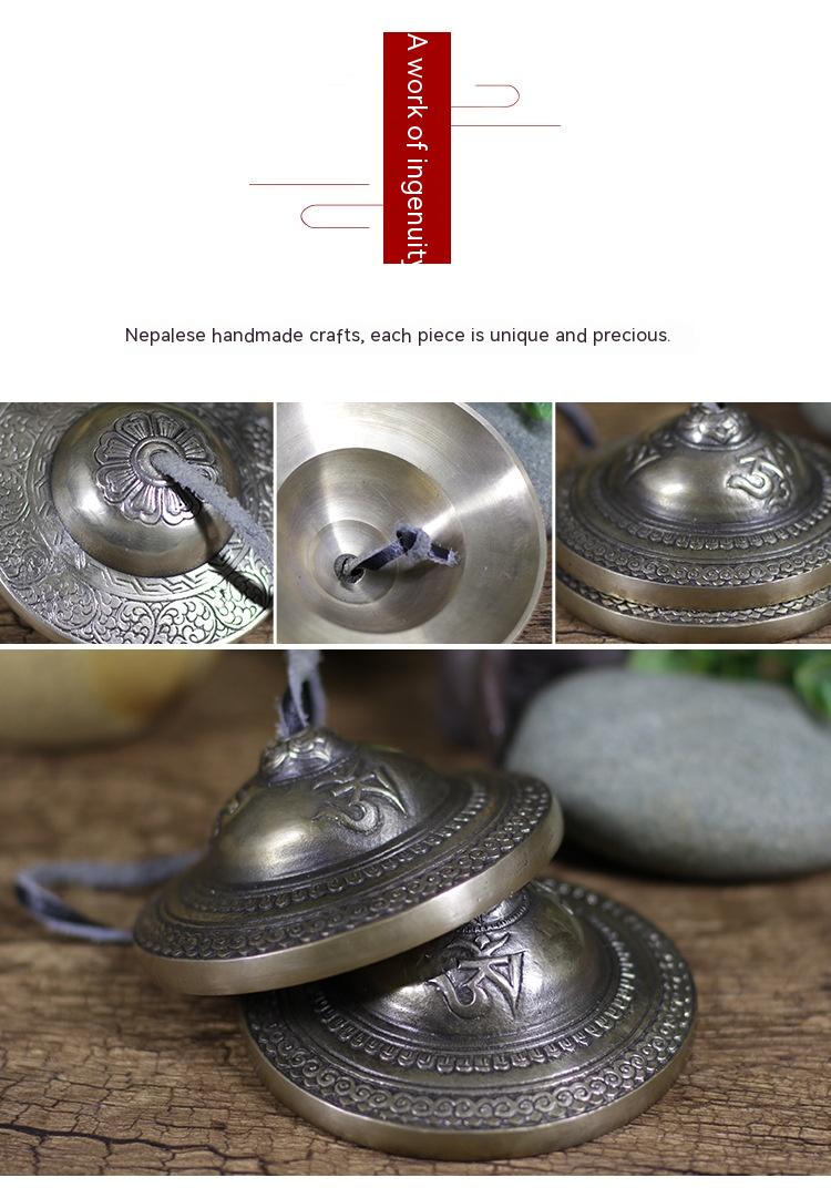 Népal Instrument de percussion Clip en cuivre pur tibétain Bell Clip à la main Bell Cymbales