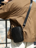 Sac croisé en cuir de première couche pour hommes