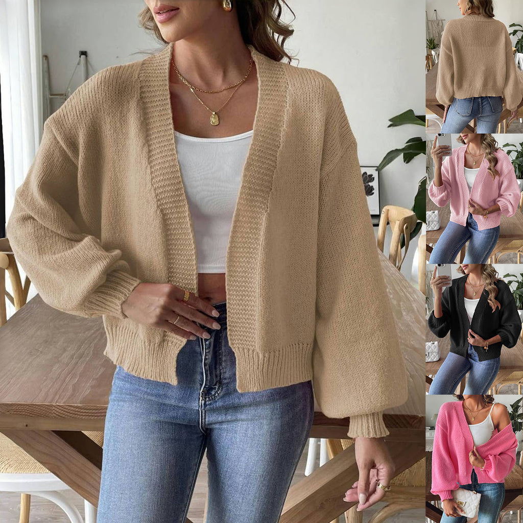 Femme Woolen Cardigan Sweater European And American Vêtements Automne et hiver Lanterne S