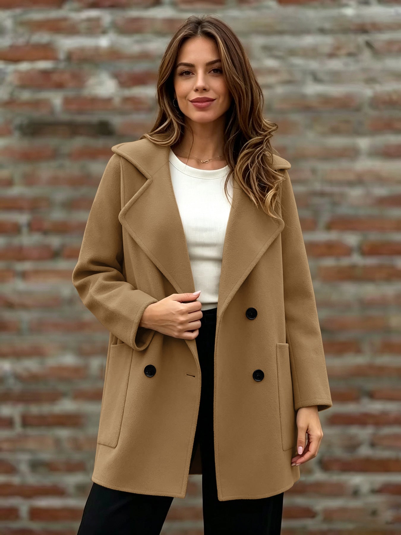 Manteau de laine à double-bras