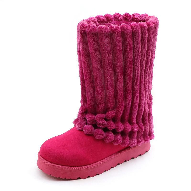 Bottes de neige de couleur solide pour femmes haut de gamme