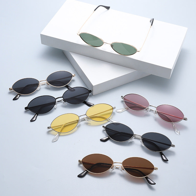 2324P Lunettes de soleil ovales en métal polarisé Lunettes de soleil rétro décontractées Commerce extérieur Amazon Tk