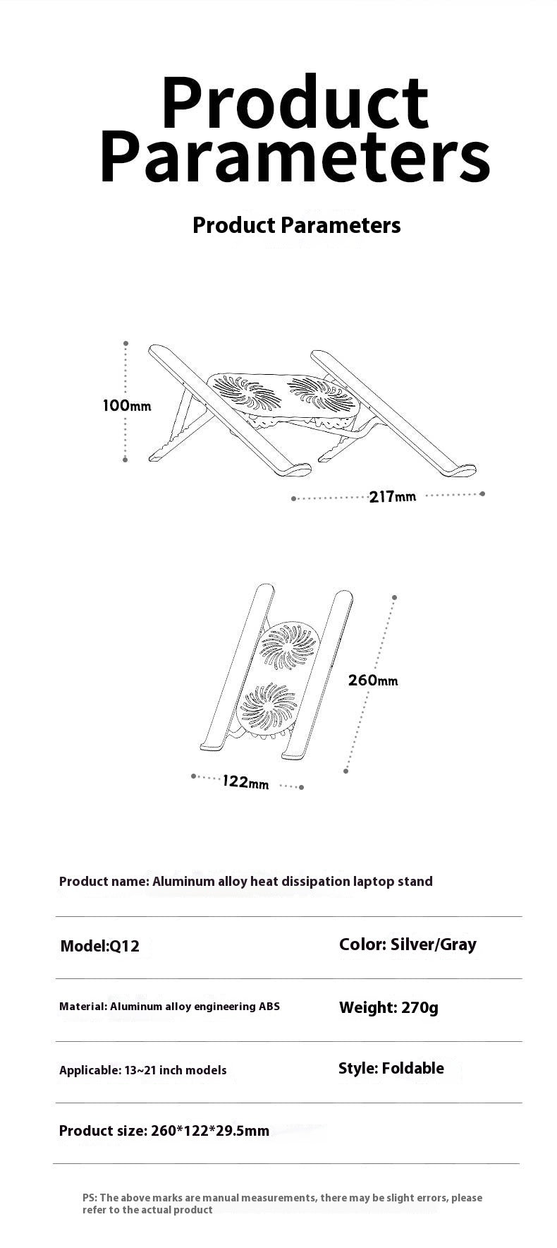 En alliage d'aluminium Notebook Stand Portable Polding Lifting Tablet Height Augmenter Bureau Tw