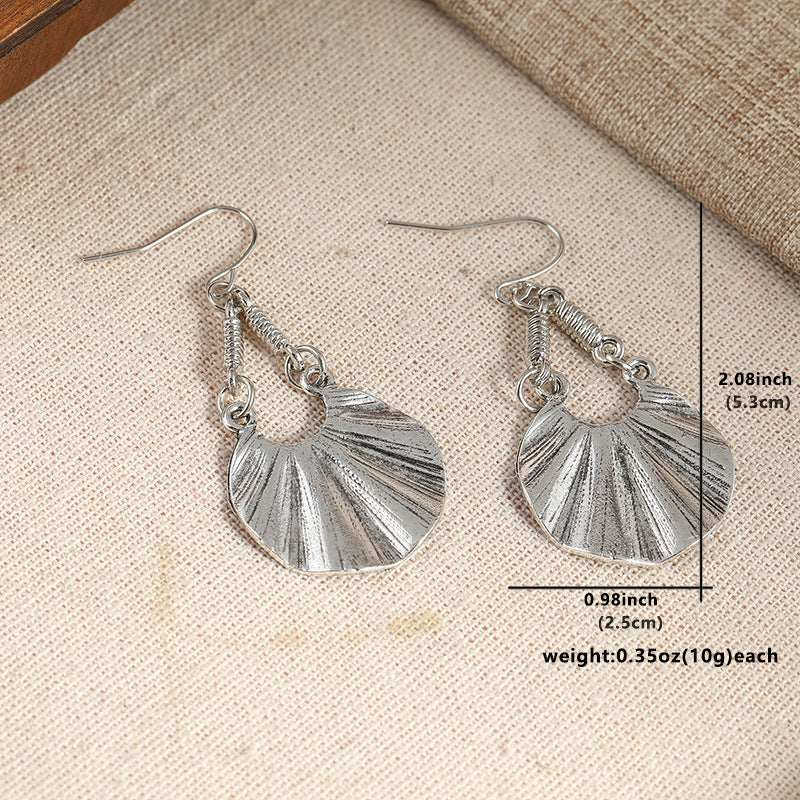 Boucles d'oreilles Retro Silver Bird avec pendentifs métalliques