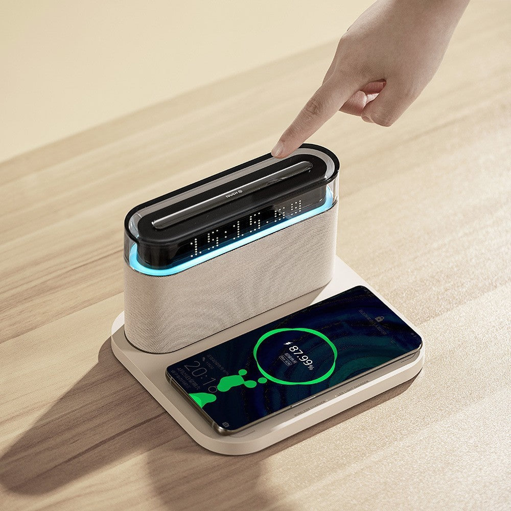 Horloge de recharge sans fil Ligh nuit et haut-parleur Bluetooth
