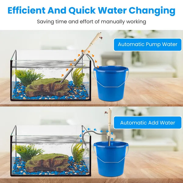 Kit de nettoyage de gravier électrique multifonctionnel Longueur réglable réservoir de poisson automatique