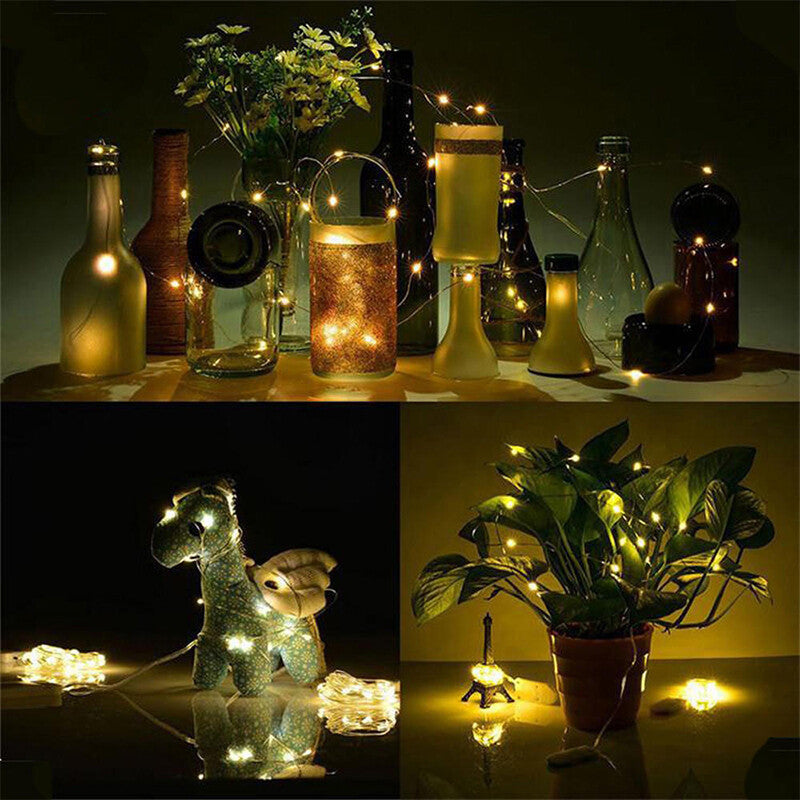 6 Pack 20 LEDs Batterie actionné Mini LED fil de cuivre chaîne Fée lumières Part 2m---1PCS Wa