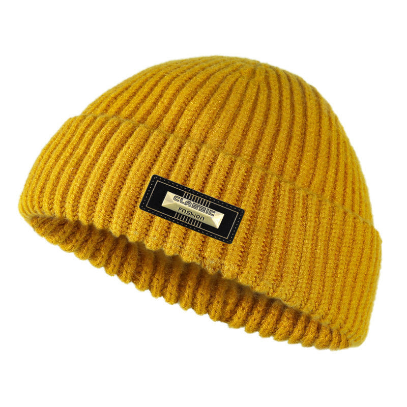 Chapeau à mailles chaudes à double couche en laine mode