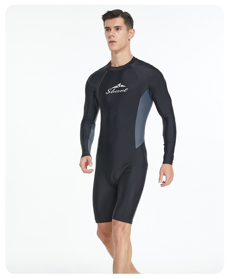 Une pièce de maillot de bain homme Tight Long Sleeve Sun Protection Séchage rapide