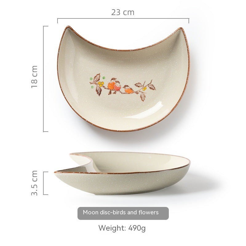 Ustensiles de table de plateau de lune en céramique de ménage