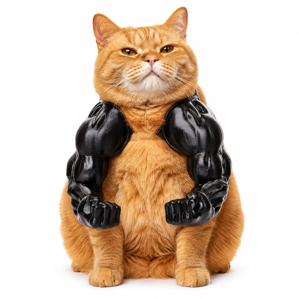 Armoiries musculaires de chat Hilarous Costume imprimé 3D Comfy Épaule d'épaule pour femelle Cosp