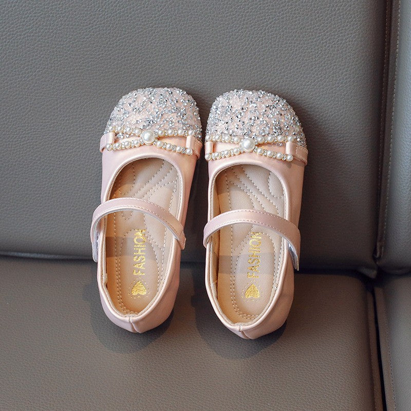 Chaussures en cuir de perles d'été filles
