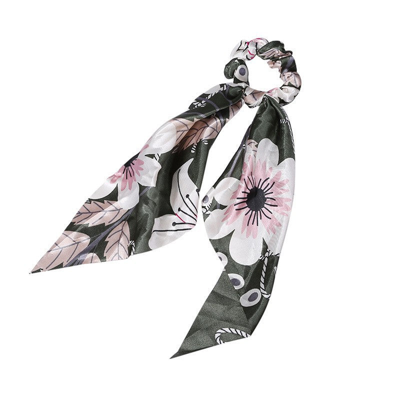Fashion Long Streamer Imprimé Tissu Tie Accessoire Cheveux Pour Poneytail Tie-up Cheveux Top Cuft
