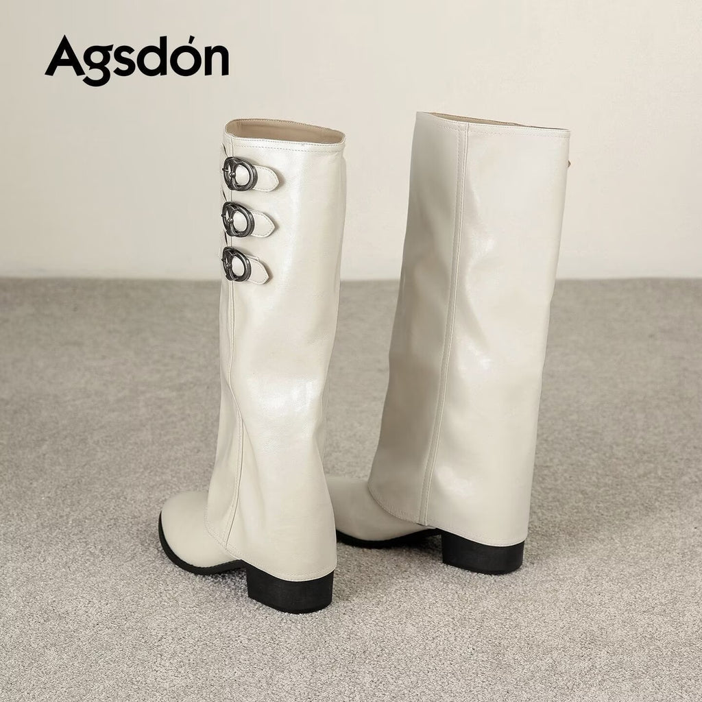 Arrivée Bottes d'équitation polyvalentes ruchées Bottes d'automne Fren d'hiver pointues d'orteil