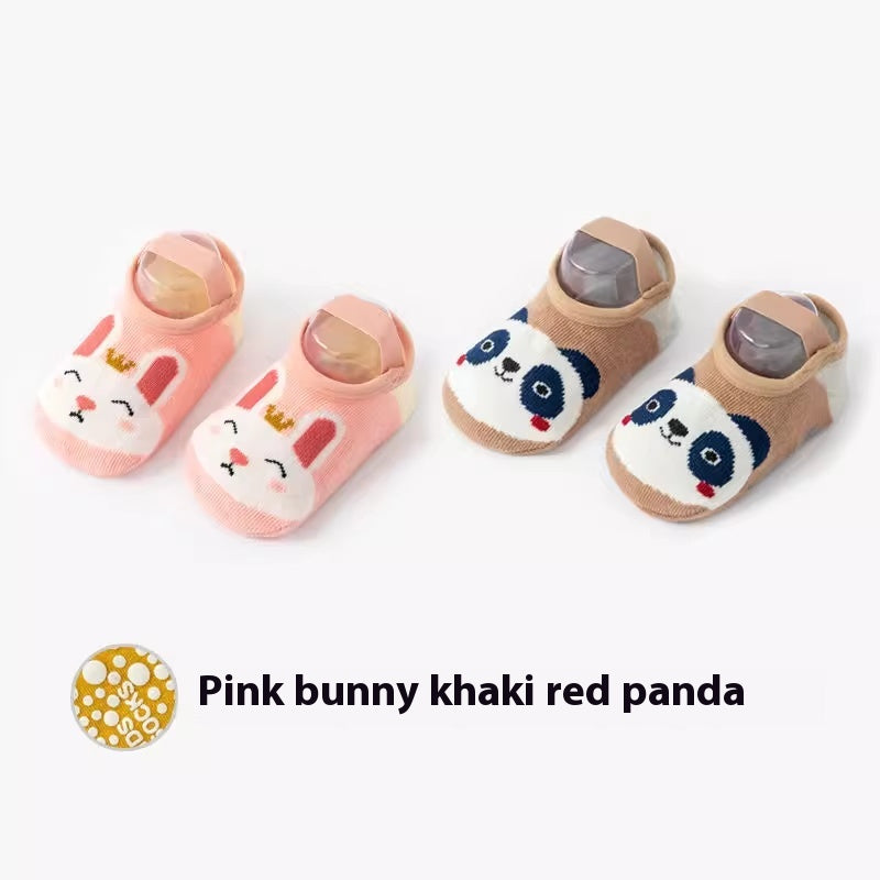 Chaussettes de coton antidérapantes imprimées mignons pour nourrissons et jeunes enfants